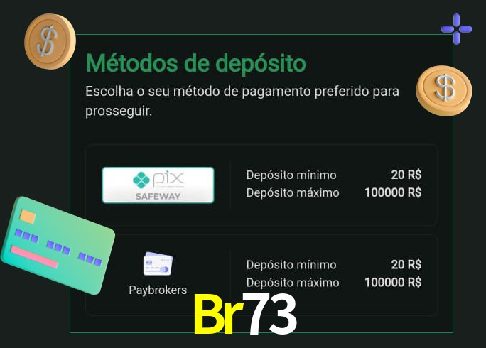 O cassino Br73 oferece uma grande variedade de métodos de pagamento